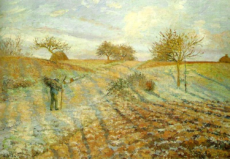 Camille Pissarro hoarfrost the old road to ennery china oil painting image